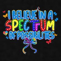 I Believe In A Spectrum Of Possibilities Retro Autism Bow Ladies PosiCharge Tri-Blend Wicking Tank