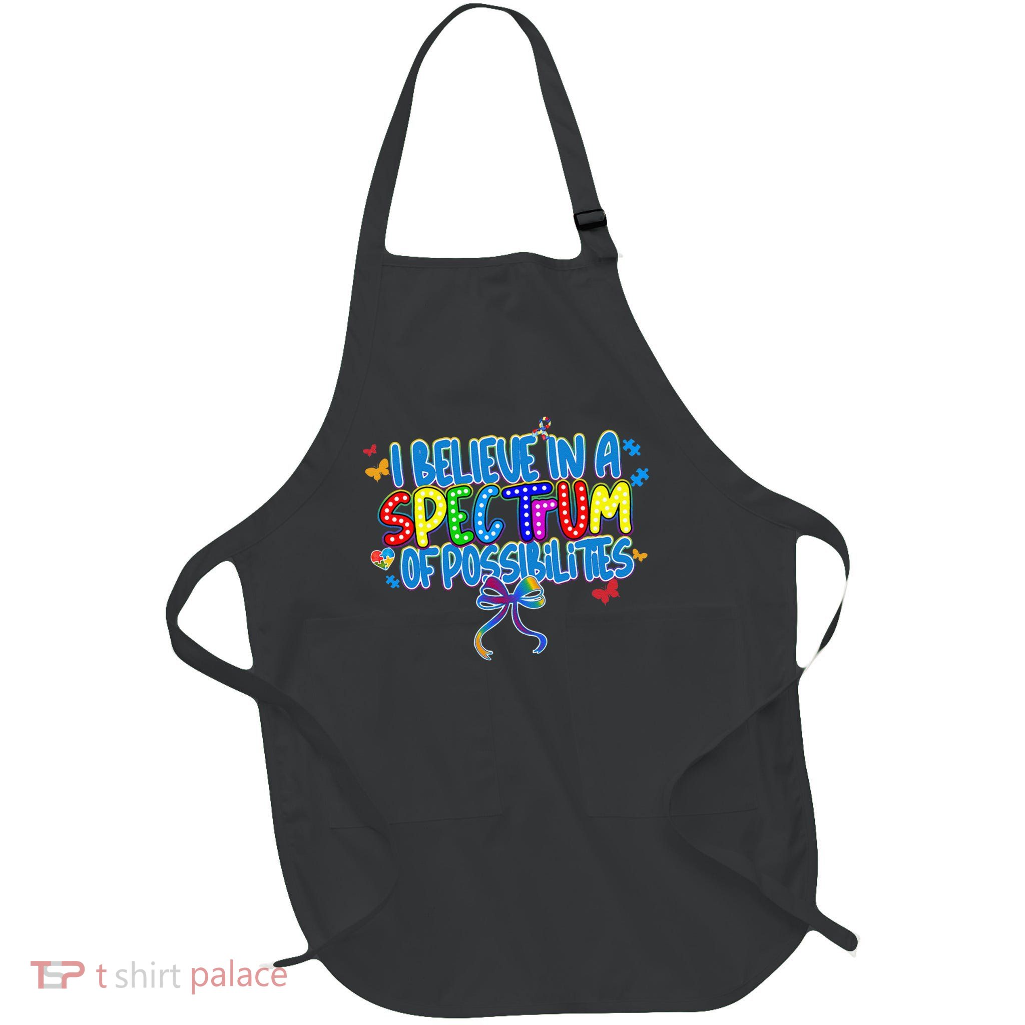 I Believe In A Spectrum Of Possibilities Retro Autism Bow Apron