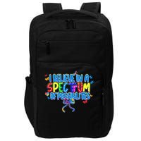 I Believe In A Spectrum Of Possibilities Retro Autism Bow Impact Tech Backpack