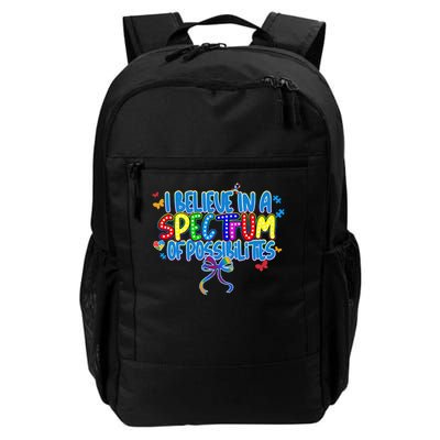 I Believe In A Spectrum Of Possibilities Retro Autism Bow Backpack