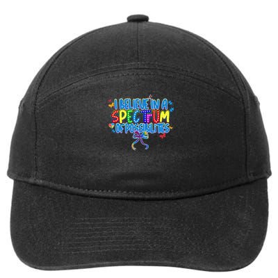 I Believe In A Spectrum Of Possibilities Retro Autism Bow 7-Panel Snapback Hat