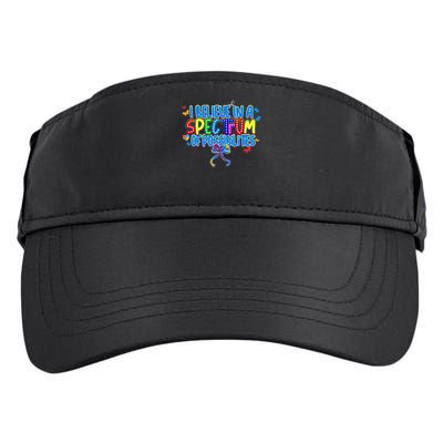 I Believe In A Spectrum Of Possibilities Retro Autism Bow Adult Drive Performance Visor