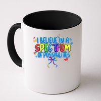 I Believe In A Spectrum Of Possibilities Retro Autism Bow Mug