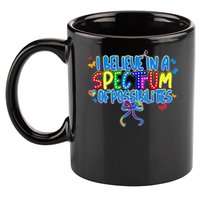 I Believe In A Spectrum Of Possibilities Retro Autism Bow 11oz C Handle Ceramic Mug