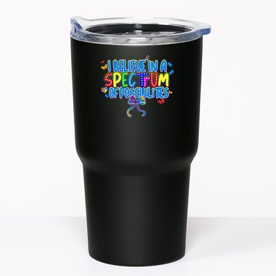 I Believe In A Spectrum Of Possibilities Retro Autism Bow Tumbler