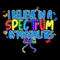 I Believe In A Spectrum Of Possibilities Retro Autism Bow Poster