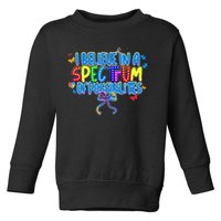 I Believe In A Spectrum Of Possibilities Retro Autism Bow Toddler Sweatshirt