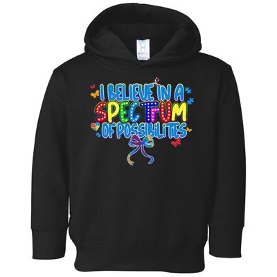 I Believe In A Spectrum Of Possibilities Retro Autism Bow Toddler Hoodie