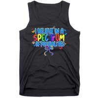 I Believe In A Spectrum Of Possibilities Retro Autism Bow Tank Top