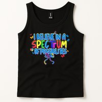 I Believe In A Spectrum Of Possibilities Retro Autism Bow Tank Top