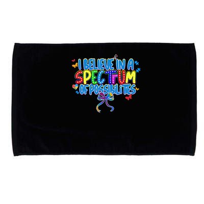 I Believe In A Spectrum Of Possibilities Retro Autism Bow Microfiber Hand Towel