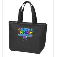I Believe In A Spectrum Of Possibilities Retro Autism Bow Zip Tote Bag