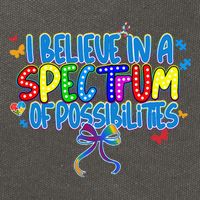 I Believe In A Spectrum Of Possibilities Retro Autism Bow Cotton Canvas Backpack