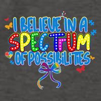I Believe In A Spectrum Of Possibilities Retro Autism Bow Vector Backpack