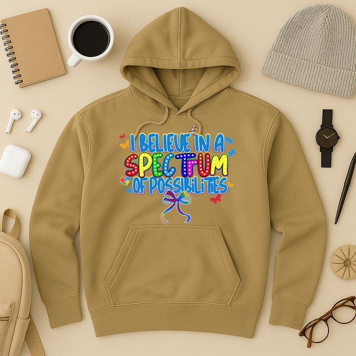 I Believe In A Spectrum Of Possibilities Retro Autism Bow Hoodie