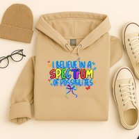 I Believe In A Spectrum Of Possibilities Retro Autism Bow Hoodie