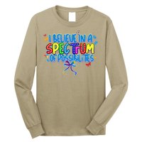 I Believe In A Spectrum Of Possibilities Retro Autism Bow Long Sleeve Shirt