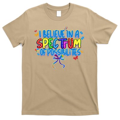 I Believe In A Spectrum Of Possibilities Retro Autism Bow T-Shirt