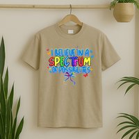 I Believe In A Spectrum Of Possibilities Retro Autism Bow T-Shirt