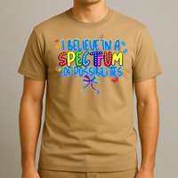 I Believe In A Spectrum Of Possibilities Retro Autism Bow T-Shirt