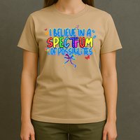 I Believe In A Spectrum Of Possibilities Retro Autism Bow T-Shirt