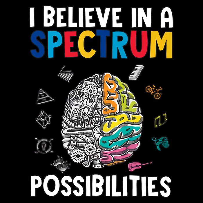 I Believe In Spectrum Possibilities Brain Autism Neurodiversity Autism Support Flexfit Unipanel Trucker Cap