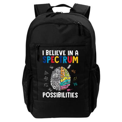 I Believe In Spectrum Possibilities Brain Autism Neurodiversity Autism Support Backpack
