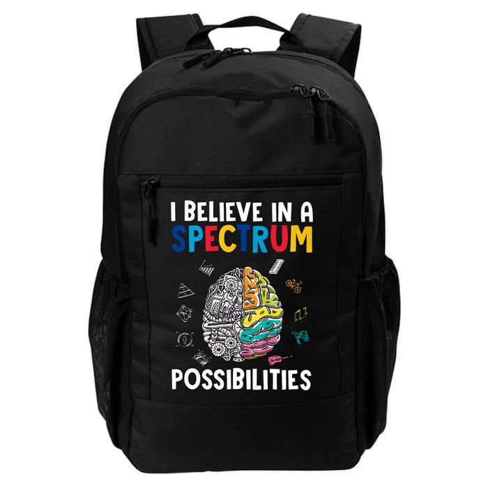 I Believe In Spectrum Possibilities Brain Autism Neurodiversity Autism Support Backpack