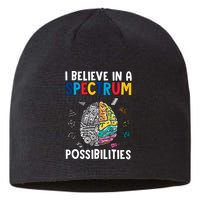 I Believe In Spectrum Possibilities Brain Autism Neurodiversity Autism Support Sustainable Beanie