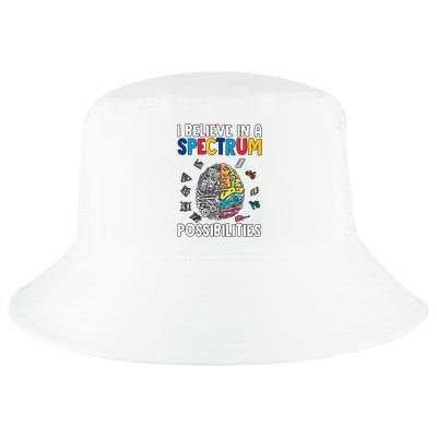 I Believe In Spectrum Possibilities Brain Autism Neurodiversity Autism Support Cool Comfort Performance Bucket Hat