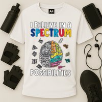 I Believe In Spectrum Possibilities Brain Autism Neurodiversity Autism Support Performance Shirt