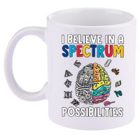 I Believe In Spectrum Possibilities Brain Autism Neurodiversity Autism Support 11oz C Handle Ceramic Mug
