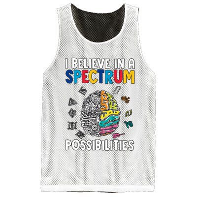 I Believe In Spectrum Possibilities Brain Autism Neurodiversity Autism Support Mesh Reversible Basketball Jersey Tank