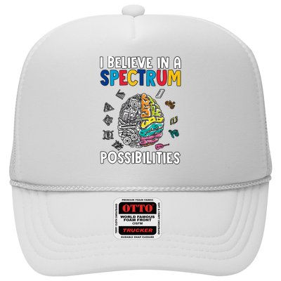 I Believe In Spectrum Possibilities Brain Autism Neurodiversity Autism Support Trucker Hat
