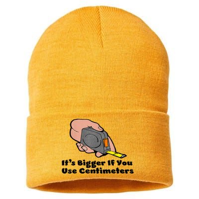 It's Bigger If You Use Centimeters Gift Tee Sustainable Knit Beanie