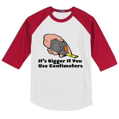 It's Bigger If You Use Centimeters Gift Tee Kids Colorblock Raglan Jersey