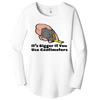 It's Bigger If You Use Centimeters Gift Tee Women's Perfect Tri Tunic Long Sleeve Shirt