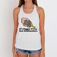 It's Bigger If You Use Centimeters Gift Tee Women's Knotted Racerback Tank