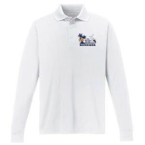 Its Better In The Retro Bahamas Performance Long Sleeve Polo