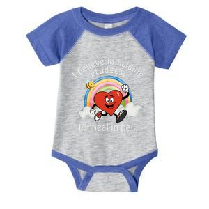 I Believe In Holding Grudges I'll Heal In Hell Heart Infant Baby Jersey Bodysuit