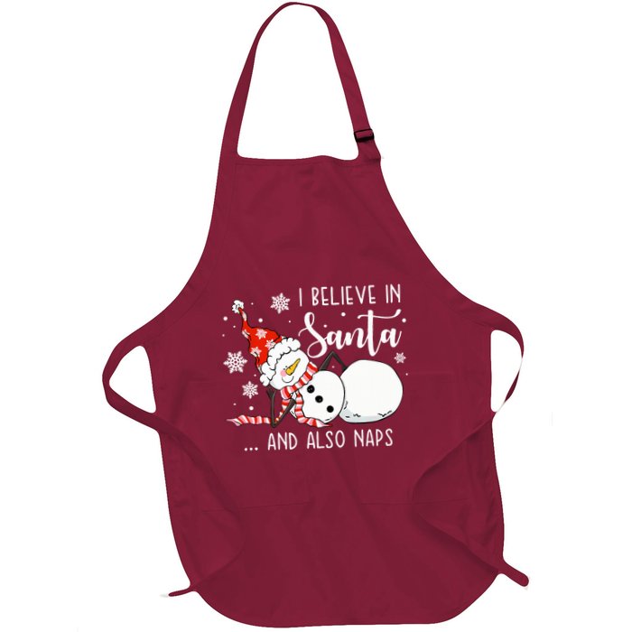 I Believe In Santa And Also Naps Full-Length Apron With Pockets