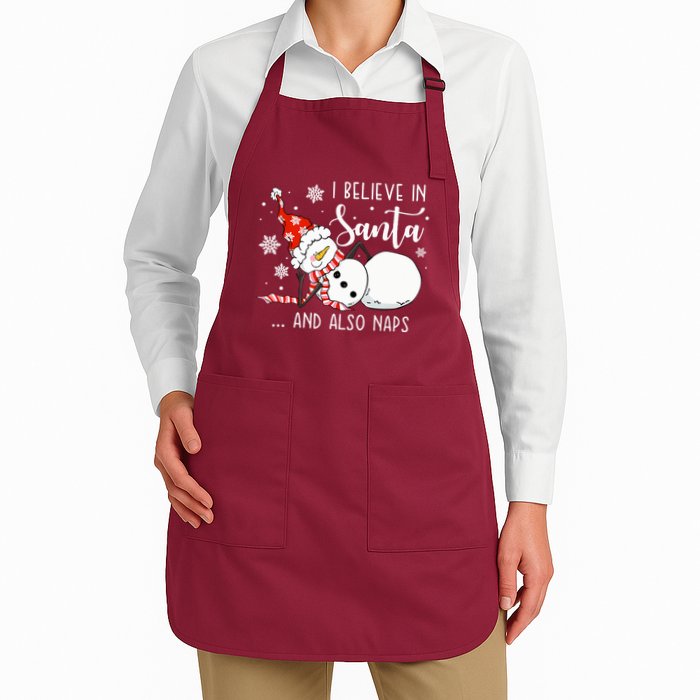 I Believe In Santa And Also Naps Full-Length Apron With Pockets