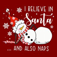 I Believe In Santa And Also Naps Full-Length Apron With Pockets