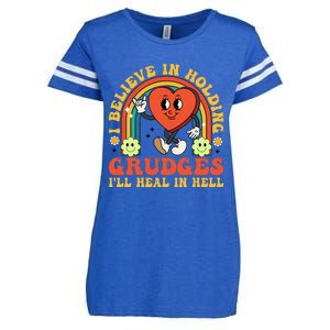 I Believe In Holding Grudges Ill Heal In Hell Rainbow Heart Enza Ladies Jersey Football T-Shirt