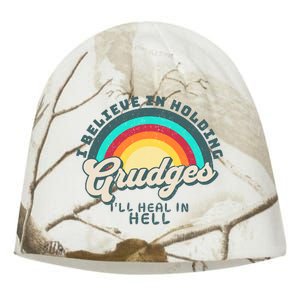 I Believe In Holding Grudges I'll Heal In Hell Heart Rainbow Kati - Camo Knit Beanie