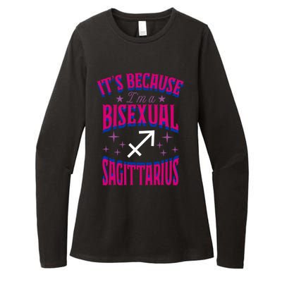 Its Because Im A Bisexual Sagittarius Zodiac Horoscope Gift Womens CVC Long Sleeve Shirt