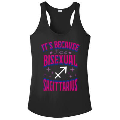 Its Because Im A Bisexual Sagittarius Zodiac Horoscope Gift Ladies PosiCharge Competitor Racerback Tank