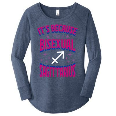 Its Because Im A Bisexual Sagittarius Zodiac Horoscope Gift Women's Perfect Tri Tunic Long Sleeve Shirt