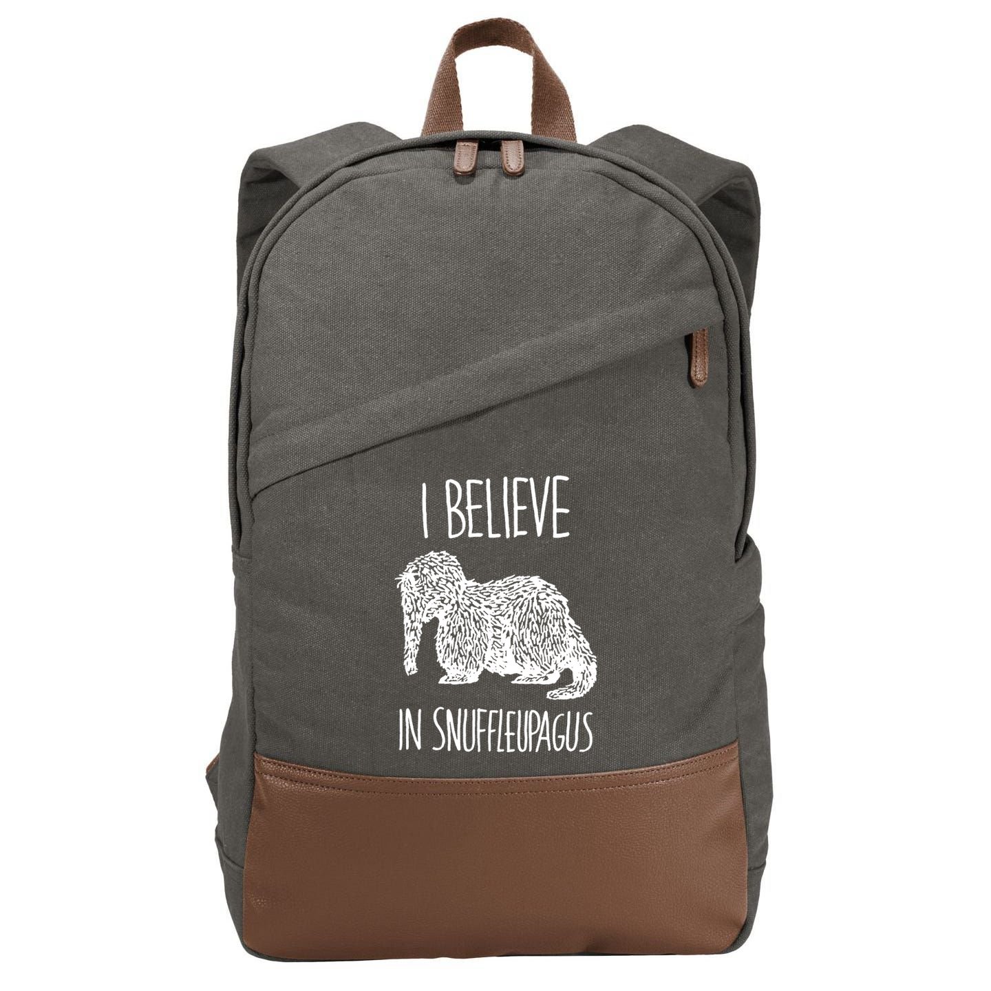 I Believe In Snuffleupagus Cotton Canvas Backpack