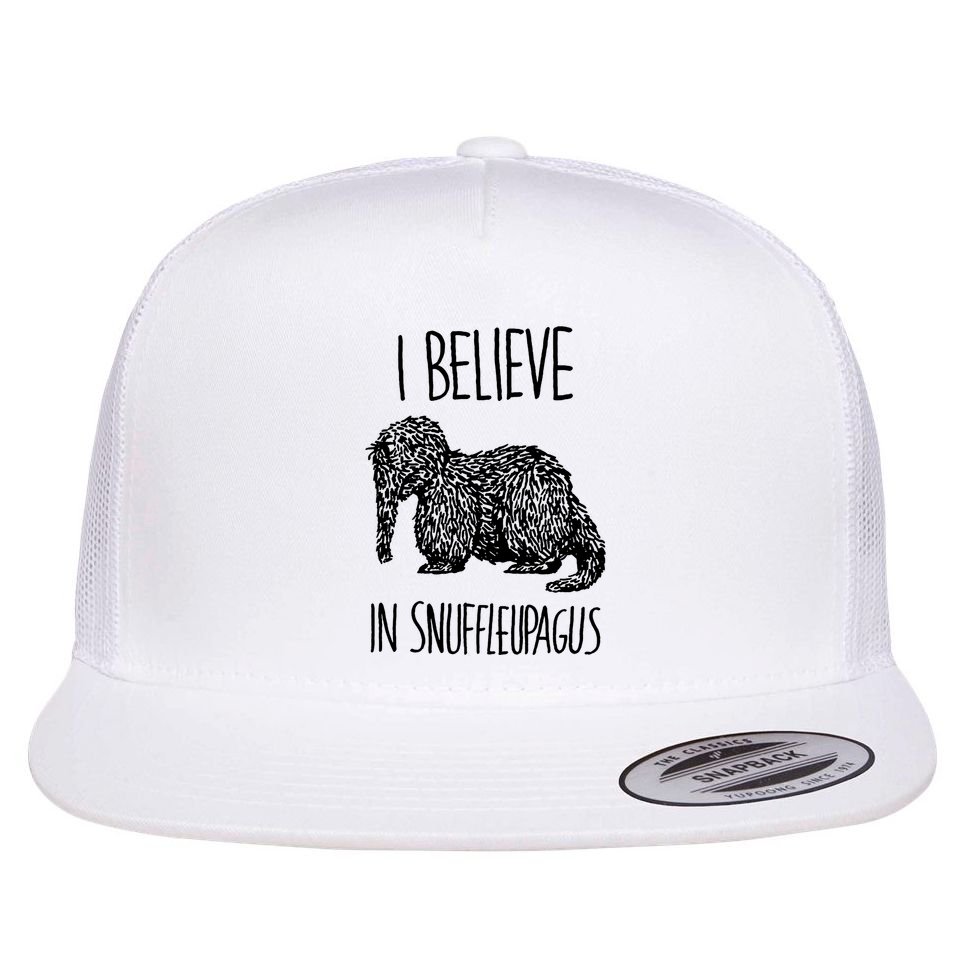 I Believe In Snuffleupagus Flat Bill Trucker Hat